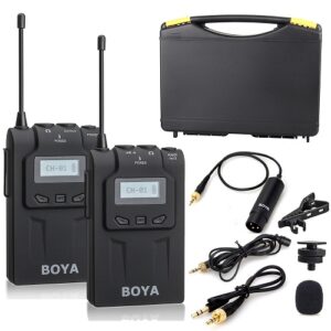 BOYA BY-WM6 UHF Professional Omni-Directional Lavalier Wireless Microphone Recorder System for ENG EFP DV DSLR Camera Camcorders